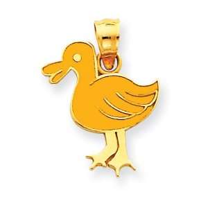  14K Enamel Duck Charm Jewelry