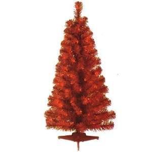  3 Red Pencil Pine Pre Lit Artificial Christmas Tree   Red 
