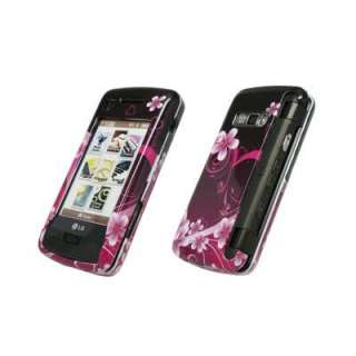 Purple Heart and Flowers Cover Case for LG enV Touch VX11000 