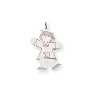    925 Sterling Silver Graduation 2011 Lady Girl Charm: Jewelry