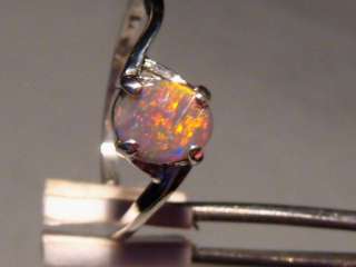 FIRE RED MULTI SOLID GEM AAA OPAL RING  