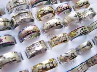 Wholesale lots Mixed 100 Beautiful Stainless steel Ring  