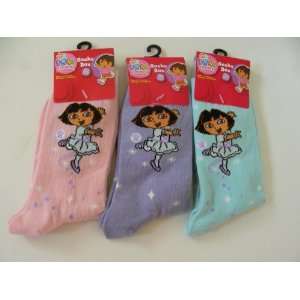  Nick Jr Dora Ballerina Girls Socks (3 Pairs) Sports 