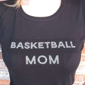  Clear Rhinestone Basketball Mom Shirt (SizeX Large 