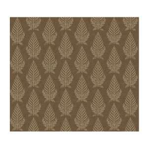   Leaf Wallpaper, Chocolate Brown/Dark Chocolate/Pearled Soft Gold Home