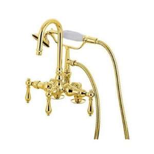   Filler with Hand Shower and 7.25 Spout Reach Finish Polished Brass