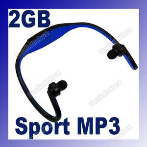 2GB Sport  Music Player USB cable Headphones Blue TF  