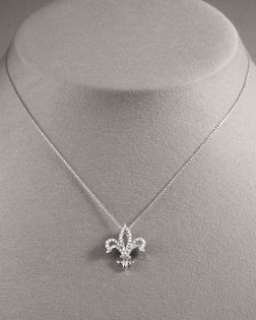Y05J1 Roberto Coin Fleur de lis Diamond Pendant Necklace