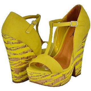 Qupid Burke 22 Yellow Women Wedge Sandals