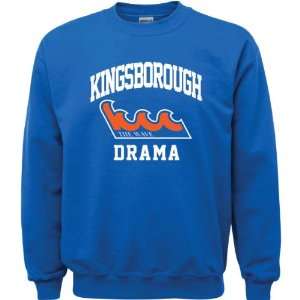   College Wave Royal Blue Youth Drama Arch Crewneck Sweatshirt Sports