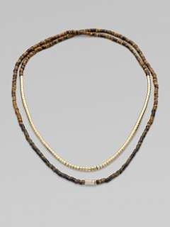 Michael Kors   Double Wrapped Textured Bead Necklace
