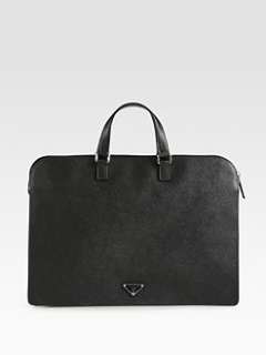 Prada   Saffiano Leather Zip Briefcase