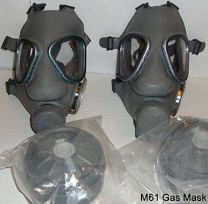 Brand New NATO M9 style Military Gas Mask & Two SEALED 60mm Filters 