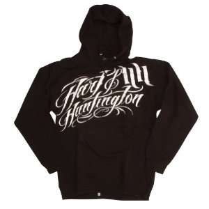  Hart & Huntington Stencil Script Zip Up Hooded Sweatshirt 