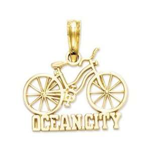Genuine IceCarats Designer Jewelry Gift 14K Ocean City Bicycle Pendant