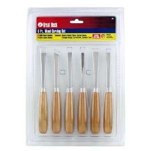  Great Neck 206 6 Piece Assorted Wood Handle Carving Tools 