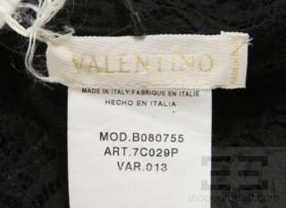 Valentino Black Lace Ruffle Deep V Neck Sheer Top NEW  