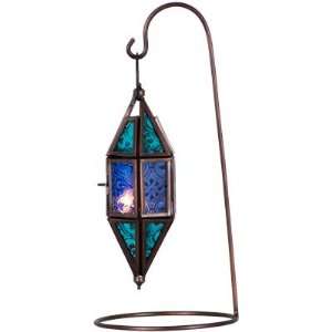   Glass & Metal Lantern Chapel Aquamarine & Blue (each): Home & Kitchen