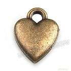 50x Wholesale Antique Bronze Heart Charms Pendants Fit Necklace 