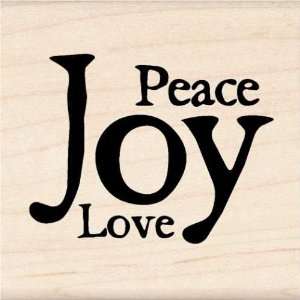  Rubber Stamp With Wood Handle, Peace/Joy/Love: Arts 