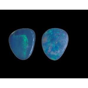  Australian Opal Doublet Flashing Color 8mm Pair (Qty2 