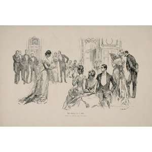 1894 Charles Dana Gibson Girl Society Party Ball Print 