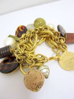 Maximal Art by John Wind equestrian gold chunky charm bracelet $504 