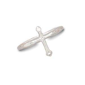  Small Baby Polished Sterling Silver Cross Pinkie Childs 