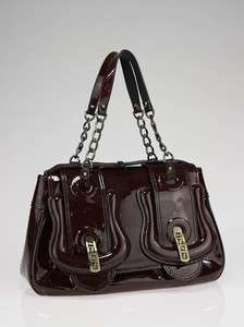 Fendi Burgundy Patent Leather B Bag  