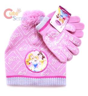 Disney Princess Beanie Gloves set Pink 2pc  