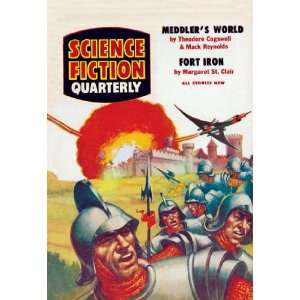   Fiction Quarterly Spaceship Attack on Medieval Fortress 20x30 poster