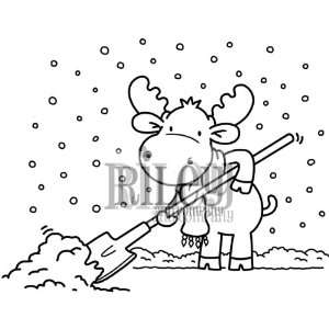   & Company Cling Mount Rubber Stamp Shoveling Snow