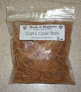 CATS CLAW bark 1/2oz for pagan ritual spell incence  