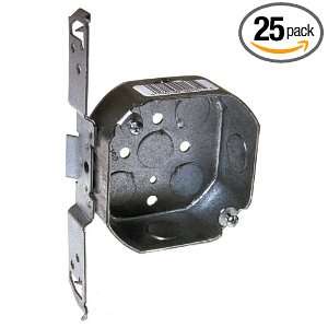   Wood/Metal Stud Bracket 4 Inch Octagon Box, 25 Pack: Home Improvement