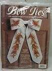 Counted CROSS STITCH BOW TIES Autumn Leaves Fall Door Decoration Kit
