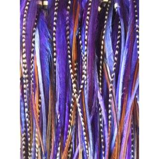   Dark Purple with Natural Brown Mix Feathers for Hair Extension 5