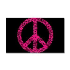    Sticker (Rectangle) Flowered Peace Symbol PBB 