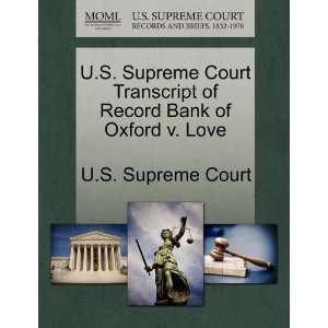  U.S. Supreme Court Transcript of Record Bank of Oxford v 