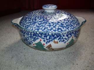 Tienshan CABIN IN THE SNOW Large Covered Casserole Dish  