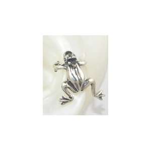  Sterling Silver Frog Prince Ear Cuff Handcrafted Jewelry