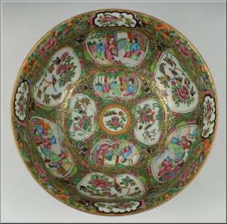 Beautiful 19thC Antique Chinese Rose Mandarin Punch Bowl  