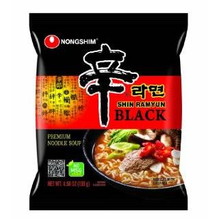 Nong Shim Shin Ramyun Noodle Soup, Black, 4.58 Ounce (Pack of 24)