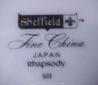 Sheffield Rhapsody Dessert Plate 503 Japan Blue Floral  