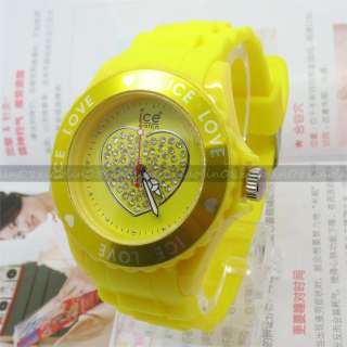 13 colors FASHION Wrist Watch Love Heart Wheel jewelry Unisex Jelly 