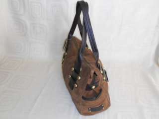 Tignanello Medium Suede Leather Satchel Handbag Tote Purse  