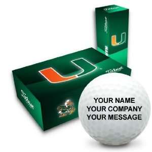  Titleist Collegiate Golf Balls   Miami Hurricanes 