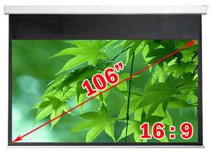 106 16:9 Electric Projector Projection Screen w/Remote 736211930712 