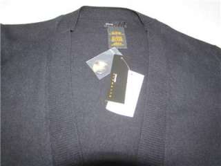 GRACE Elements Womens Gray Black LongSleeve Cardigan Sweater Knit Top 
