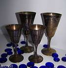   Silver Plate Goblets Wine glasses or Cups   Set of 4 made in Spain