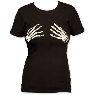 NEW Misfits Skeleton Hands Ladies Woman Jr. T shirt top  